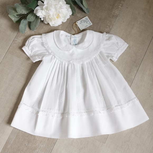 UNIQUE White Heirloom Dress Feltman Brothers Size 6 Months NWT RARE